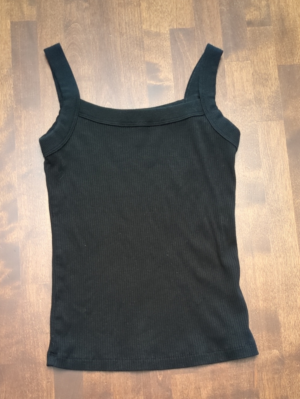 American Eagle Outfitters Black Ribbed Tank with Wide Straps